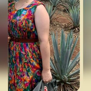 Sita Vintage Colorful Floral Maxi Dress Made In Nepal